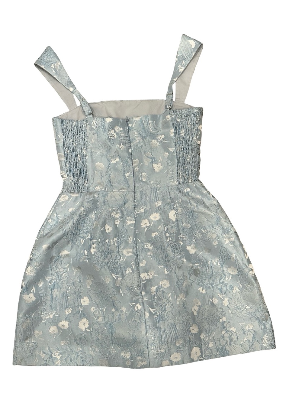 NWOT Amanda Uprichard Bethany Women’s XS Blue Floral Jacquard Mini Romper Dress - Picture 2 of 3